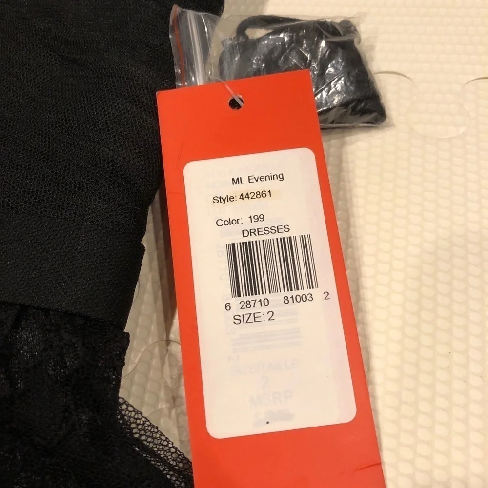 ML Monique Lhuillier Short Black Evening Dress - 2 - Picture 5 of 6